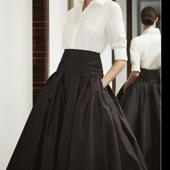 Terri Jon Elegant White Black Maxi Evening Dress - Picture 2 of 8